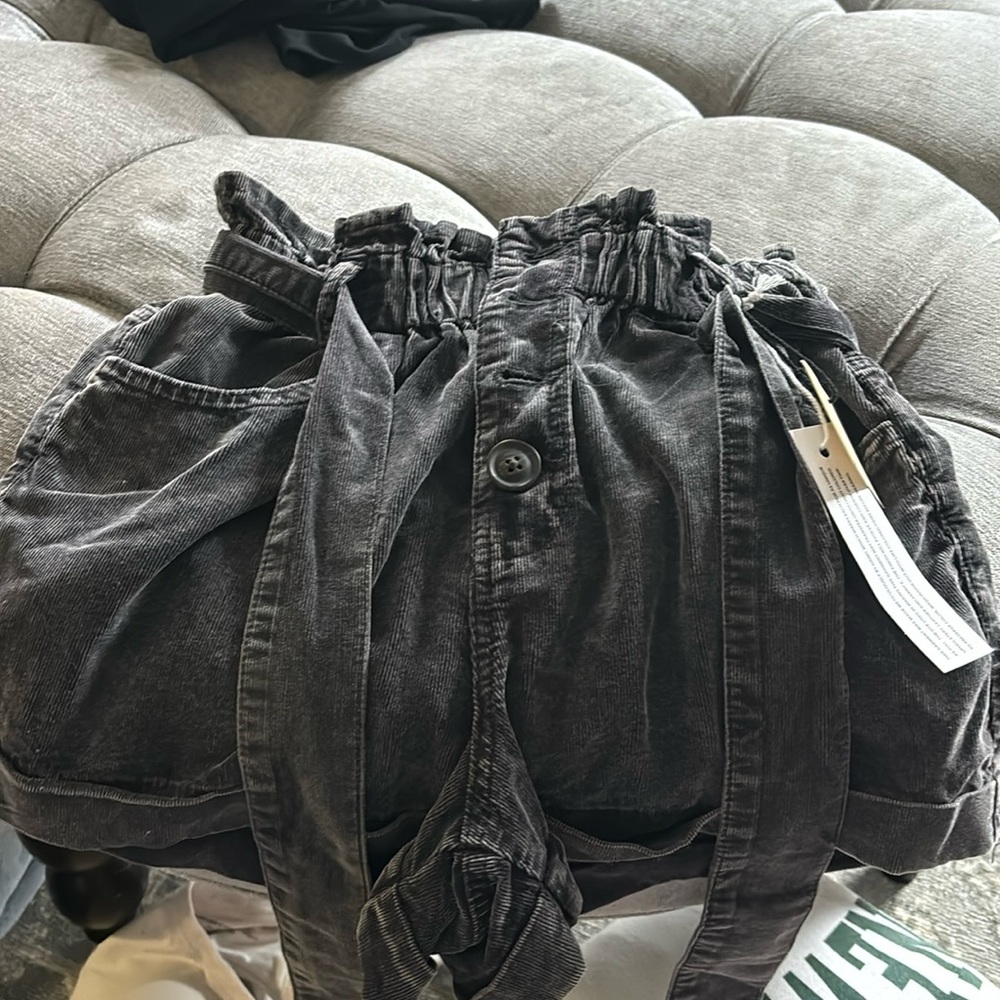 Black corduroy shorts - new with tags